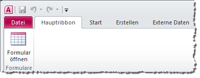 Ribbon-Schaltfläche zum Öffnen eines Formulars