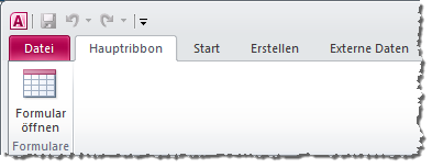 Ribbon-Schaltfläche zum öffnen eines Formulars