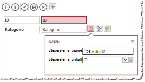 Daten-Eigenschaften eines Textfelds