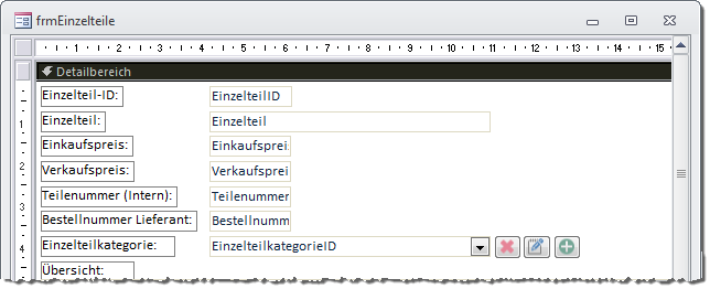 Entwurf des Formulars