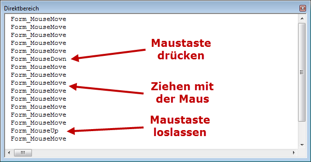 Ereignisse im Direktbereich des VBA-Editors