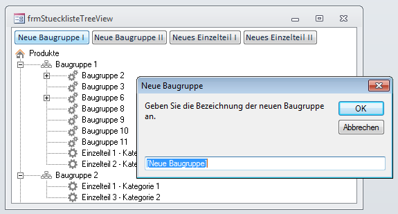 Anlegen eines neuen Elements per InputBox