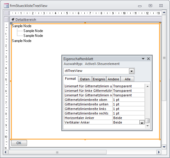 Verankern des TreeView-Steuerelements, sodass es sowohl vertikal als auch horizontal angepasst wird