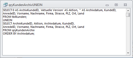 UNION-Abfrage