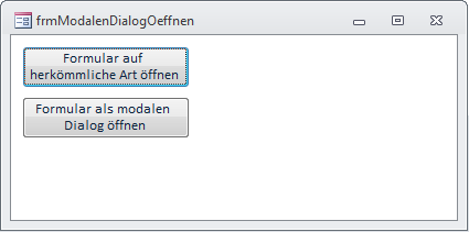 Formular zum Aufrufen des zweiten Formulars in verschiedenen Modi
