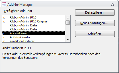 Hier erscheinen die Datenbank-Eigenschaften.