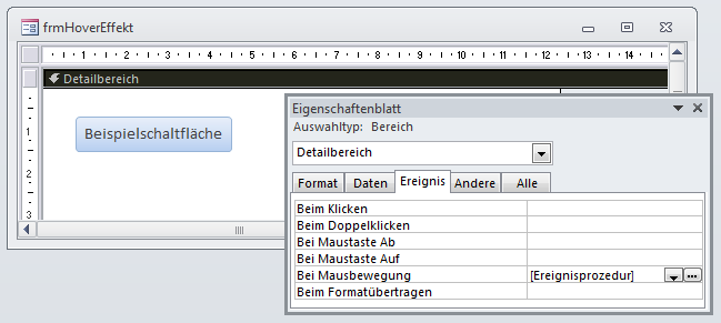 Per Ereignis abgreifen, wann der Mauszeiger die Schaltfläche verlässt