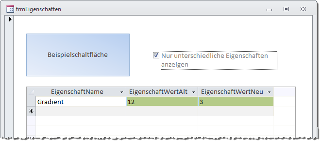 Anzeige einer geänderten Eigenschaft