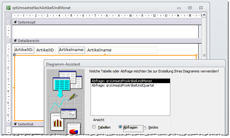 Abfrage der Datenherkunft für das Diagramm