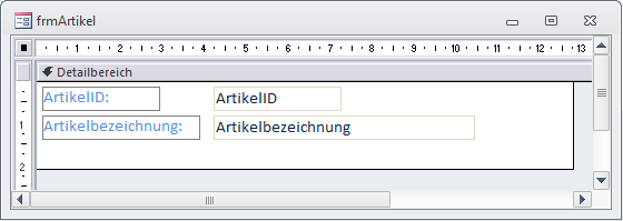 Formular zur Eingabe von Artikeln