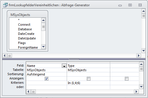 Datensatzherkunft für das Kombinationsfeld cboMastertabelle