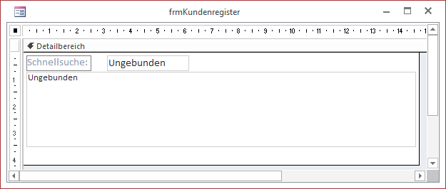 Das Hauptformular mit Such- und Listenfeld