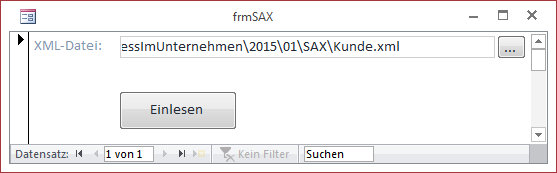 Das Formular frmSAX