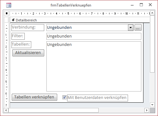 Entwurf des Formulars frmTabellenVerknuepfen