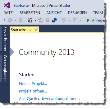 Erstellen eines neuen Projekts