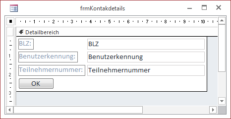 Formular zum Anlegen von Kontakten