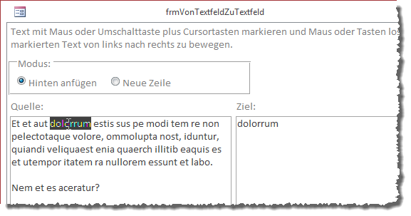 Kopieren per Doppelklick