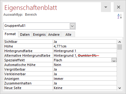 Deaktivieren der alternierenden Hintergrundfarbe