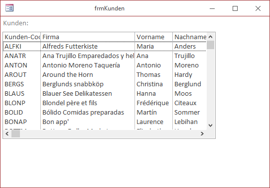 Die Formularansicht entspricht noch nicht unseren Wünschen.