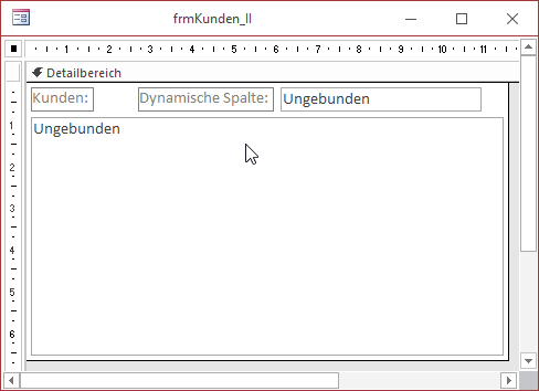 Neues Formular, neues Textfeld zur Anzeige der aktuell veränderbaren Spalte