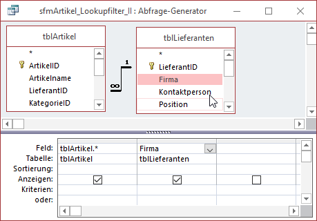 Erweiterte Datenherkunft des Formulars