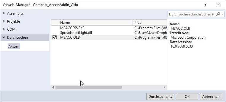 Hinzufügen per Durchsuchen...