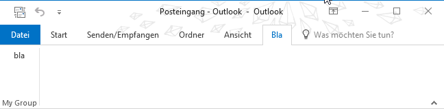 Neues Tab mit Gruppe und Schaltfläche