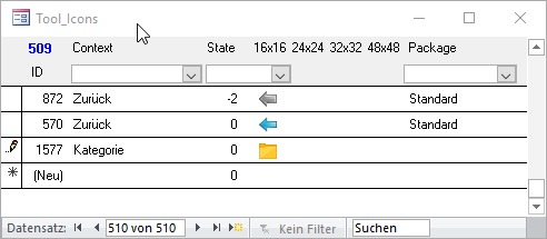 Verwalten der Icons