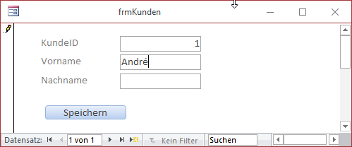 Ein einfaches Formular mit einem Textfeld