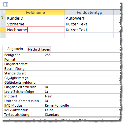 Einstellung für leere Zeichenketten