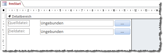 Steuerelemente zum Auswählen von Quell- und Zieldatei