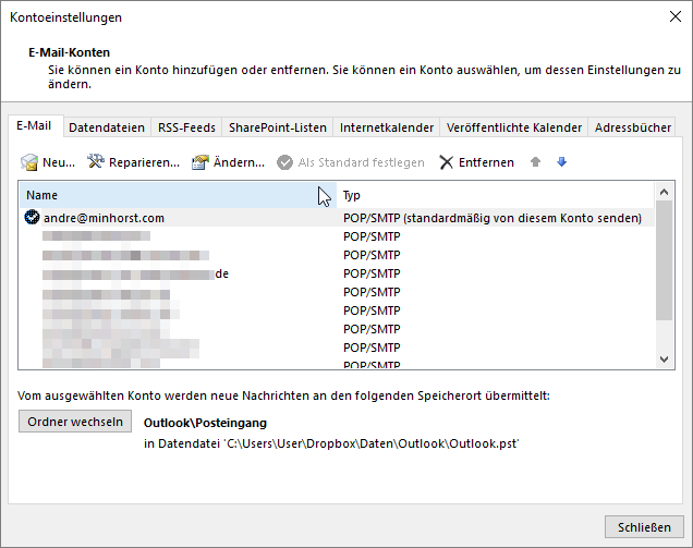 Ermitteln der Standard-Absenderadresse in Outlook