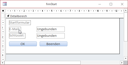 Formular zum Freischalten der Anwendung