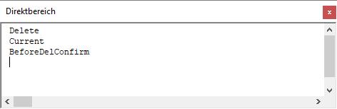 Der Direktbereich mitten in einem Löschvorgang