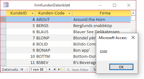 Fehlermeldung durch das Ereignis Bei Fehler