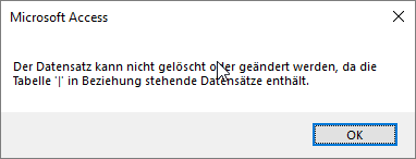 Text der Fehlermeldung