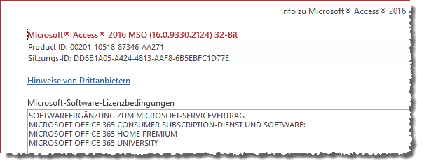 Access-Version ermitteln