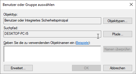 Dialog zum Auswählen von Benutzern oder Gruppen