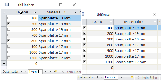 Neue Werte für Höhe und Breite für das zuletzt hinzugefügte Material