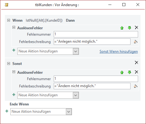 Unterscheidung von neuen und vorhandenen Datensätzen beim Ändern