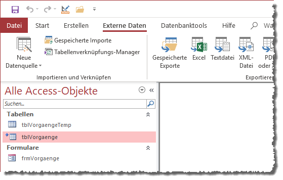 Die temporäre und die verknüpfte Tabelle