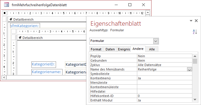 Menüband festlegen