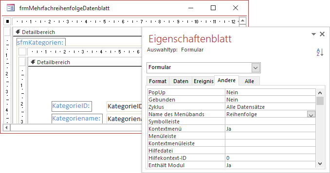 Menüband festlegen 