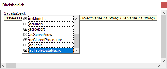 Die neue Konstante acTableDataMakro