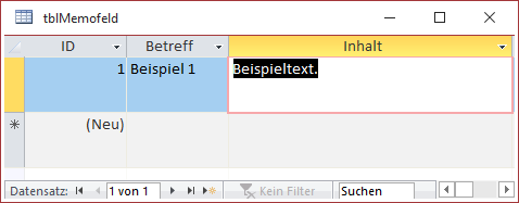 Eingeben eines Textes