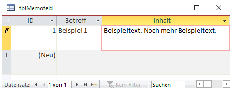Eingeben eines weiteren Textes
