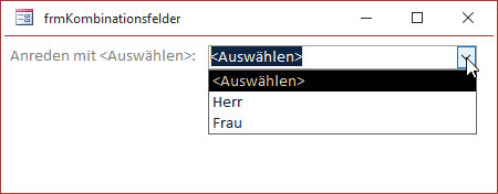 Auswählen von Anreden