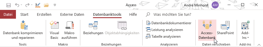 Aufteilen einer Datenbank
