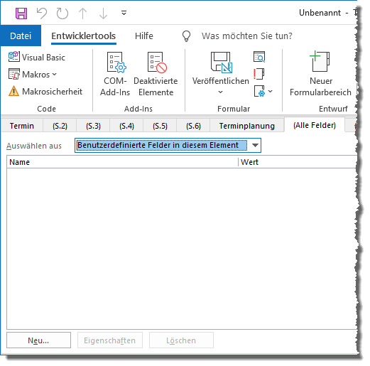 Verwalten der benutzerdefinierten Felder