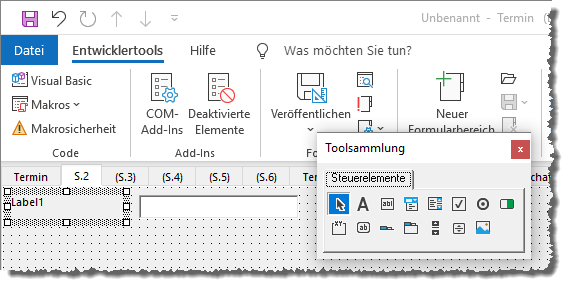 Hinzufügen eigener Steuerelemente